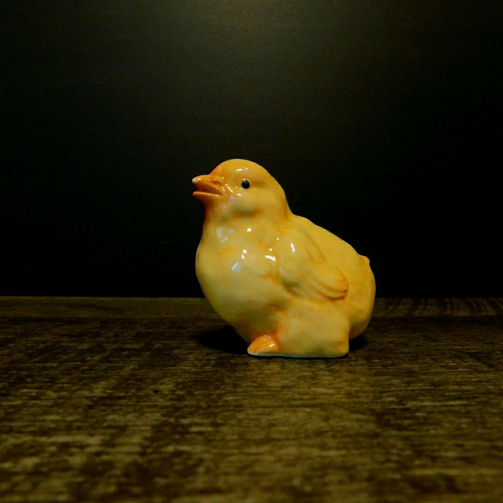 Yellow Ceramic Chick Figurine